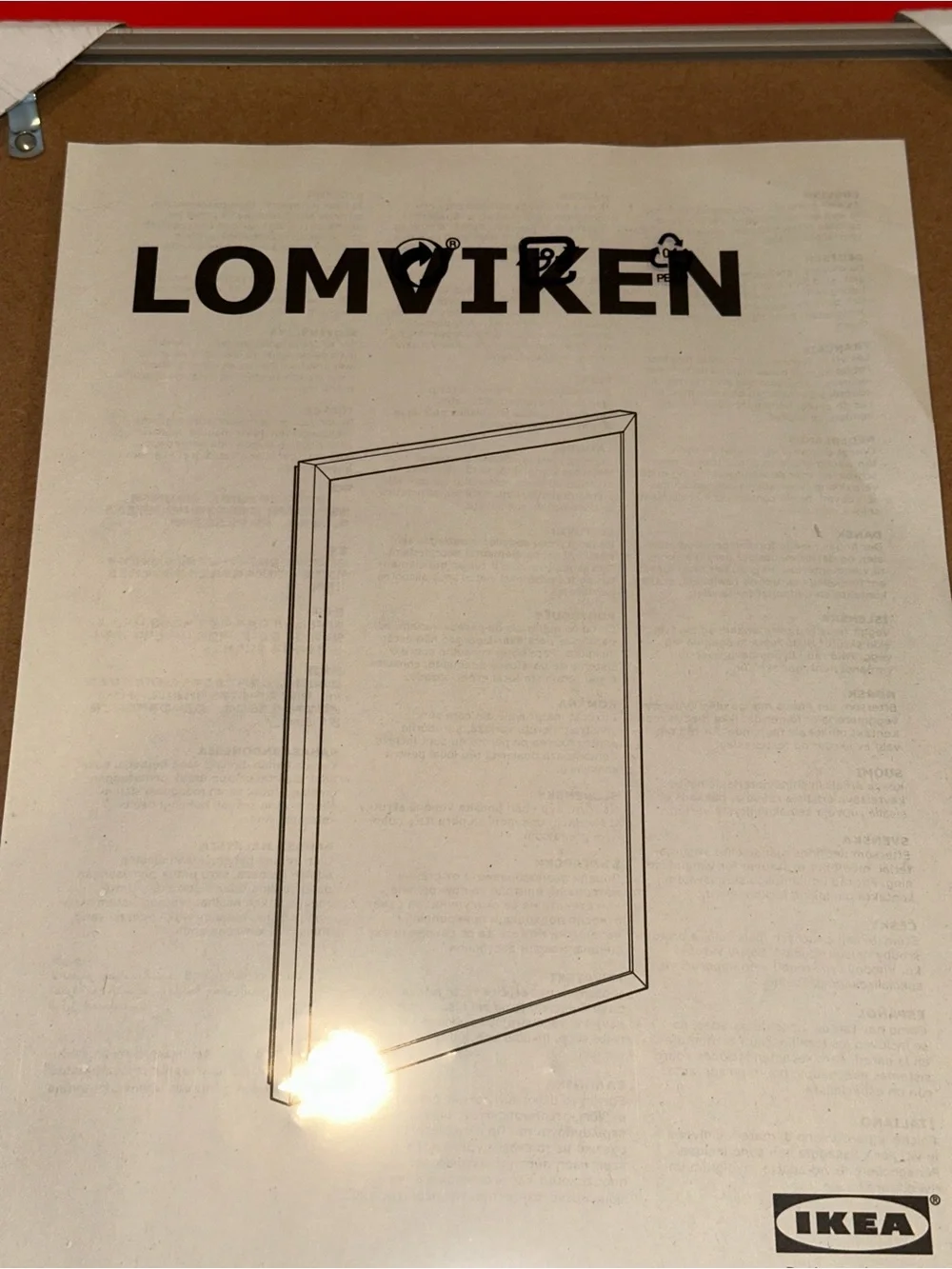 IKEA LOMVIKEN Silver Picture Frame 32X32 cm 12 ½X12 ½ 